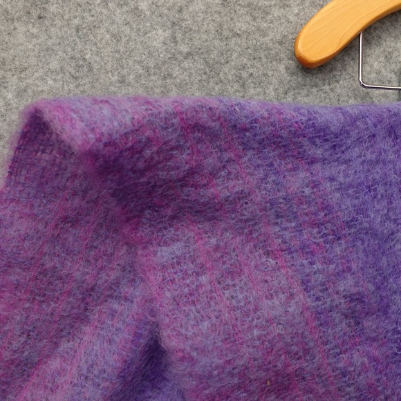 Mohair Wool Shawl Scarf VTG‎ Purple Ombre Striped Irish AVOCA HANDWEAVERS 25x68 - Picture 6 of 8
